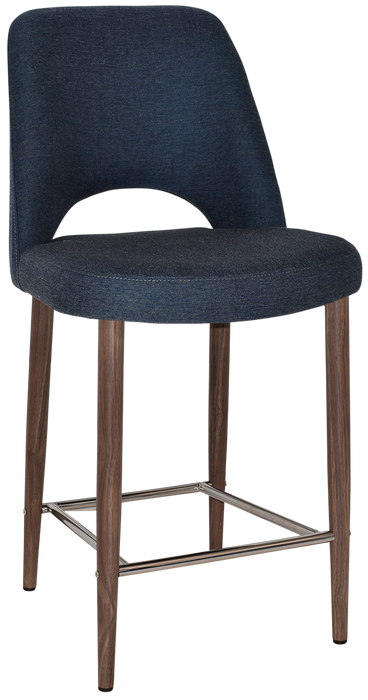 Stool Albury Side 650 Metal Light Walnut - Gravity