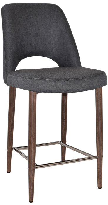 Stool Albury Side 650 Metal Light Walnut - Gravity