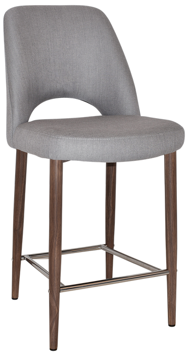 Stool Albury Side 650 Metal Light Walnut - Gravity