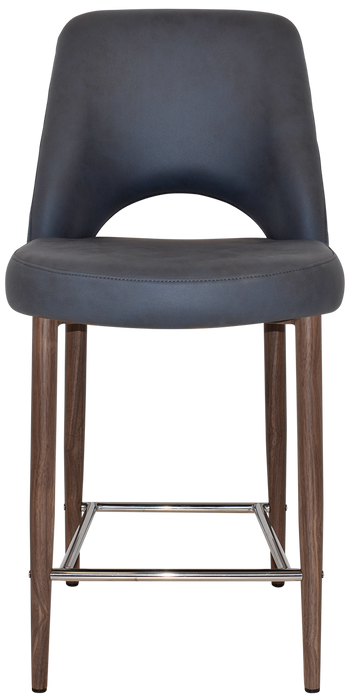 Stool Albury Side 650 Metal Light Walnut - Pelle/Benito