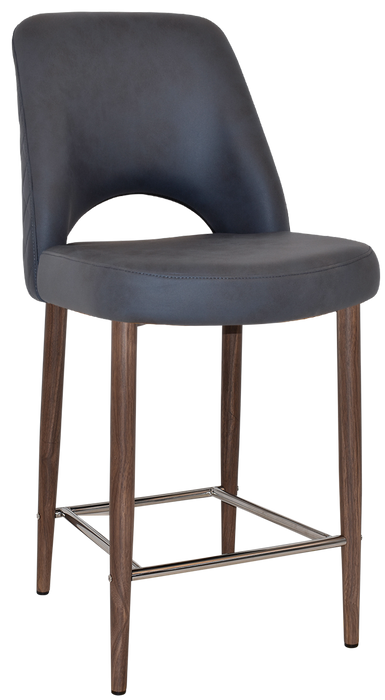 Stool Albury Side 650 Metal Light Walnut - Pelle/Benito