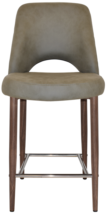 Stool Albury Side 650 Metal Light Walnut - Pelle/Benito