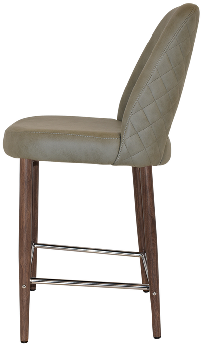 Stool Albury Side 650 Metal Light Walnut - Pelle/Benito