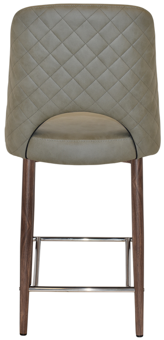 Stool Albury Side 650 Metal Light Walnut - Pelle/Benito