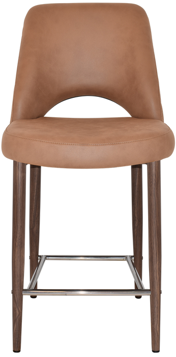 Stool Albury Side 650 Metal Light Walnut - Pelle/Benito