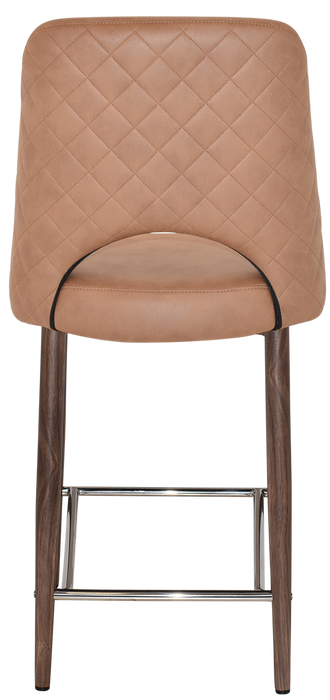 Stool Albury Side 650 Metal Light Walnut - Pelle/Benito