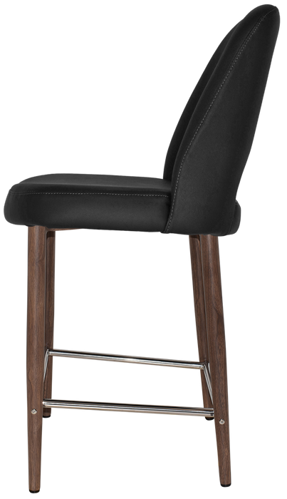 Stool Albury Side 650 Metal Light Walnut - Vinyl