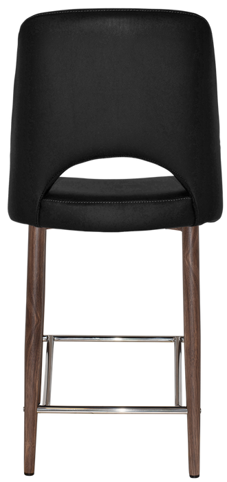 Stool Albury Side 650 Metal Light Walnut - Vinyl