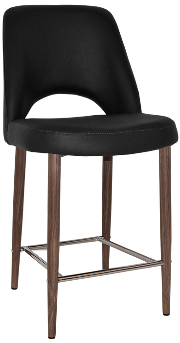 Stool Albury Side 650 Metal Light Walnut - Vinyl