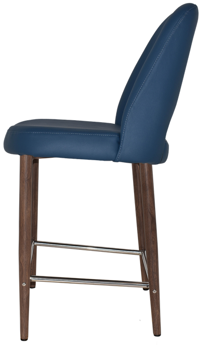 Stool Albury Side 650 Metal Light Walnut - Vinyl