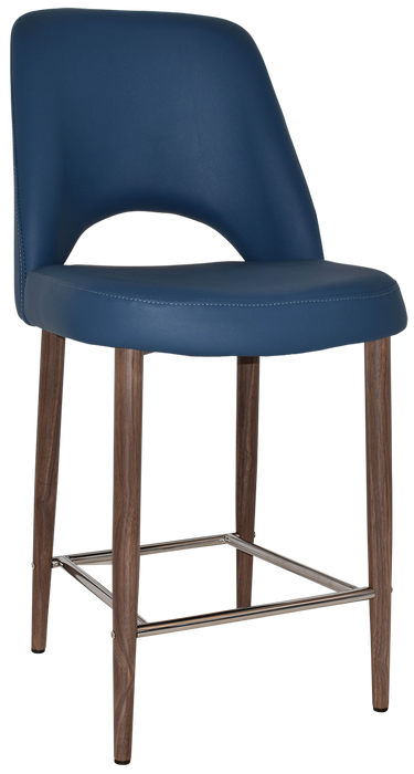 Stool Albury Side 650 Metal Light Walnut - Vinyl