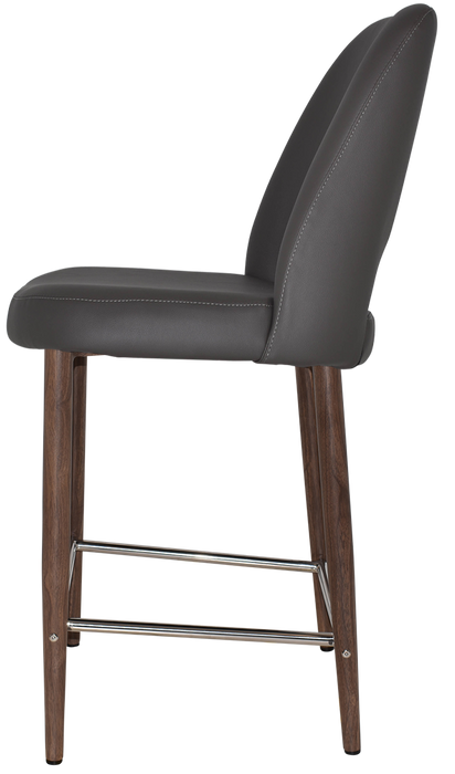 Stool Albury Side 650 Metal Light Walnut - Vinyl