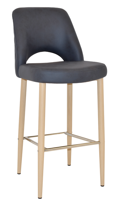 Stool Albury Side 750 Metal Birch - Pelle/Benito