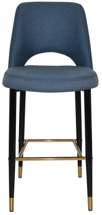 Stool Albury Side 750 Metal Black Brass - Gravity