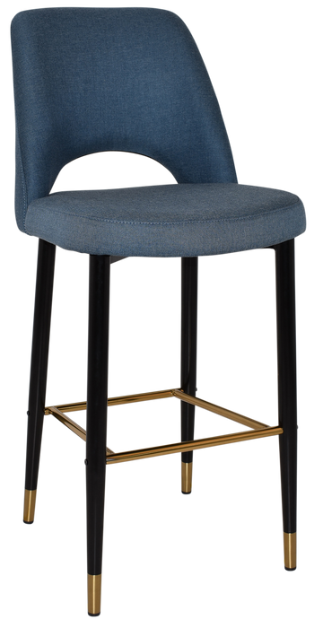 Stool Albury Side 750 Metal Black Brass - Gravity