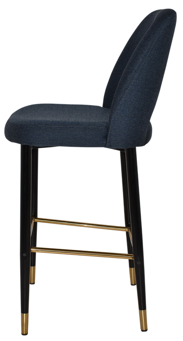 Stool Albury Side 750 Metal Black Brass - Gravity