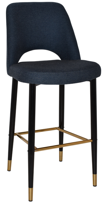 Stool Albury Side 750 Metal Black Brass - Gravity