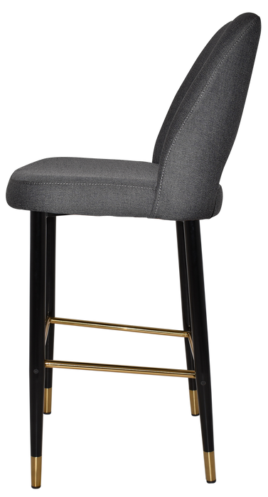 Stool Albury Side 750 Metal Black Brass - Gravity