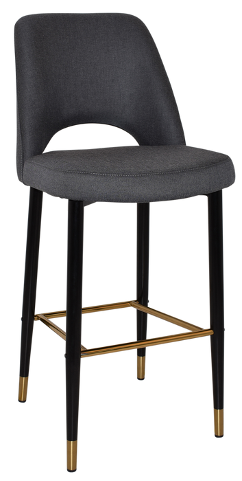 Stool Albury Side 750 Metal Black Brass - Gravity