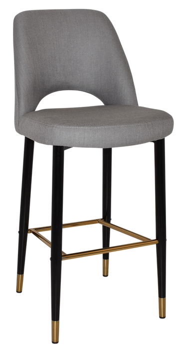 Stool Albury Side 750 Metal Black Brass - Gravity