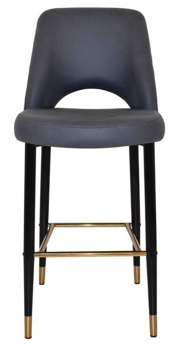 Stool Albury Side 750 Metal Black Brass - Pelle/Benito