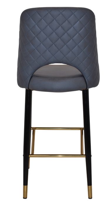 Stool Albury Side 750 Metal Black Brass - Pelle/Benito