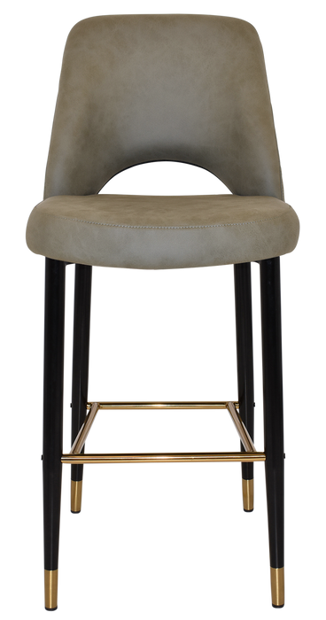 Stool Albury Side 750 Metal Black Brass - Pelle/Benito