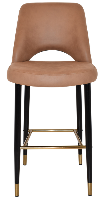 Stool Albury Side 750 Metal Black Brass - Pelle/Benito