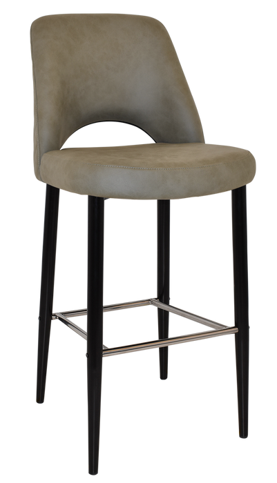 Stool Albury Side 750 Metal Black - Pelle/Benito