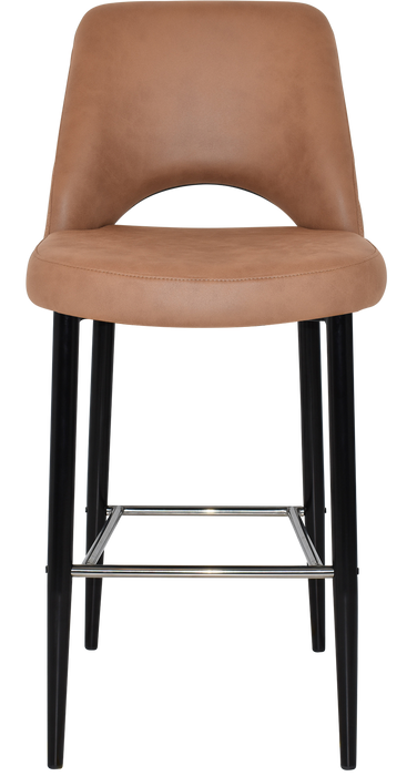 Stool Albury Side 750 Metal Black - Pelle/Benito