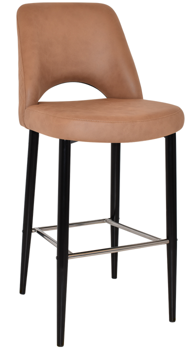 Stool Albury Side 750 Metal Black - Pelle/Benito