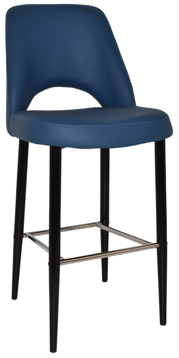 Stool Albury Side 750 Metal Black - Vinyl