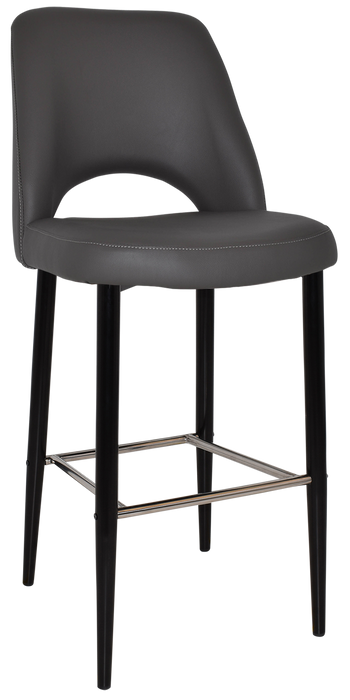 Stool Albury Side 750 Metal Black - Vinyl