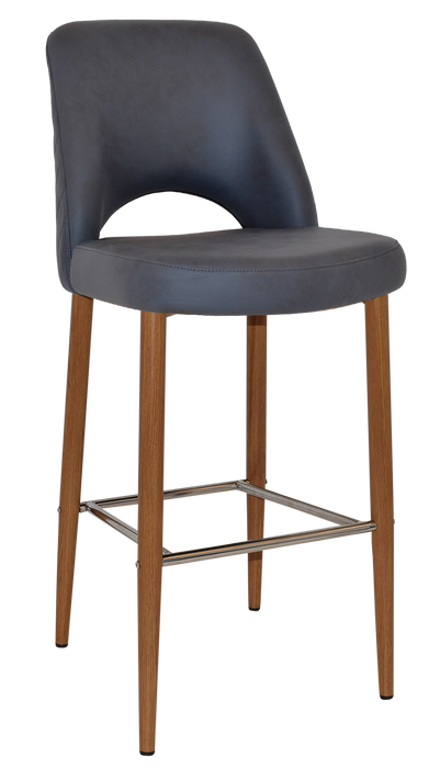 Stool Albury Side 750 Metal Light Oak - Pelle/Benito