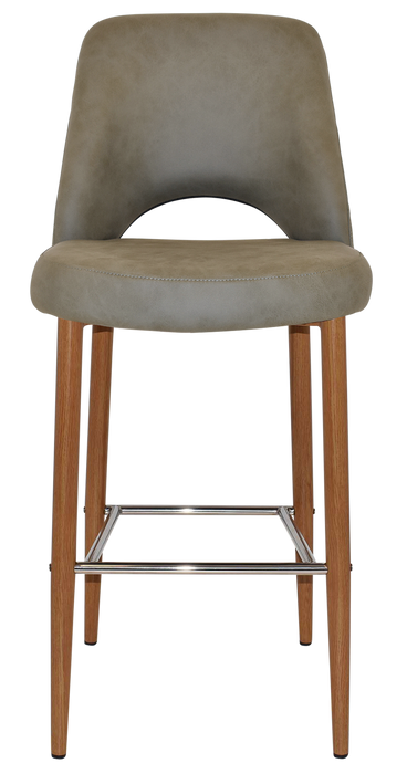 Stool Albury Side 750 Metal Light Oak - Pelle/Benito