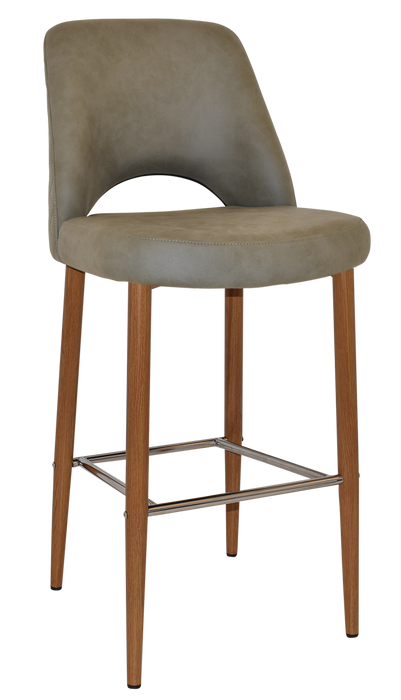 Stool Albury Side 750 Metal Light Oak - Pelle/Benito