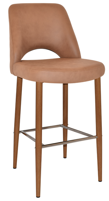 Stool Albury Side 750 Metal Light Oak - Pelle/Benito