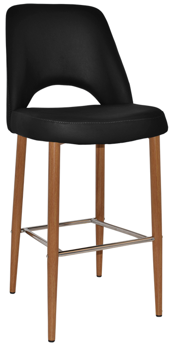 Stool Albury Side 750 Metal Light Oak - Vinyl