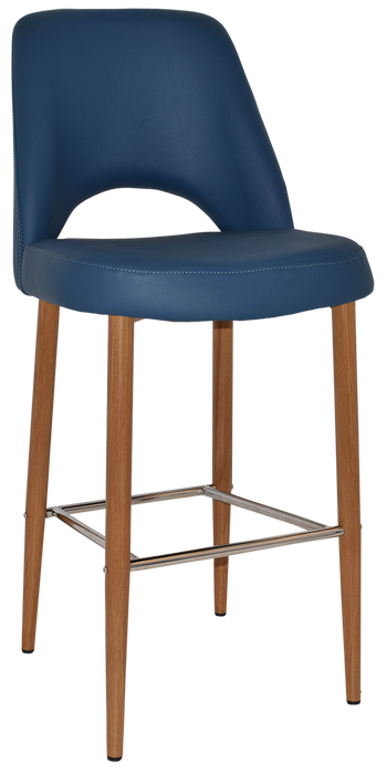 Stool Albury Side 750 Metal Light Oak - Vinyl