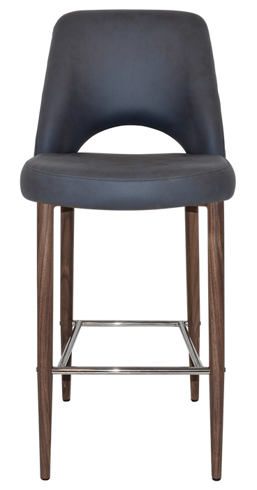 Stool Albury Side 750 Metal Light Walnut - Pelle/Benito