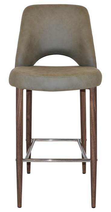 Stool Albury Side 750 Metal Light Walnut - Pelle/Benito