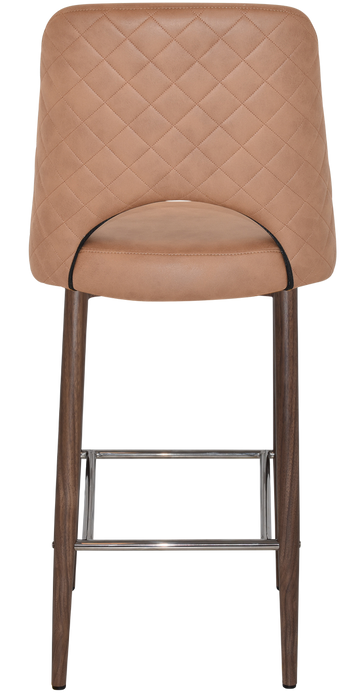 Stool Albury Side 750 Metal Light Walnut - Pelle/Benito