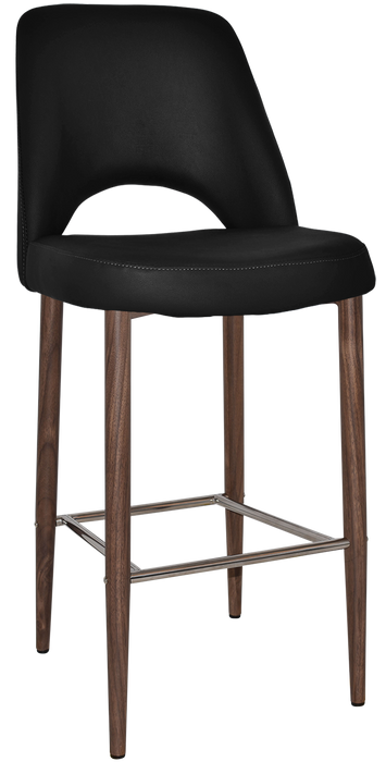 Stool Albury Side 750 Metal Light Walnut - Vinyl