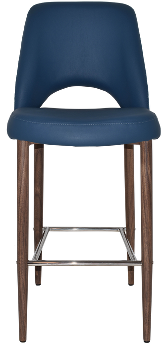 Stool Albury Side 750 Metal Light Walnut - Vinyl