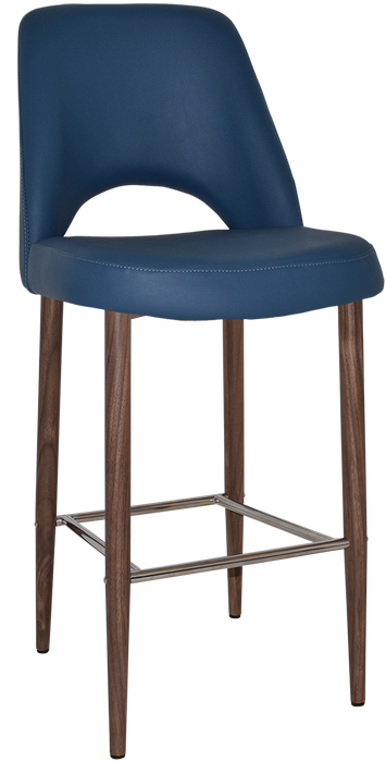 Stool Albury Side 750 Metal Light Walnut - Vinyl