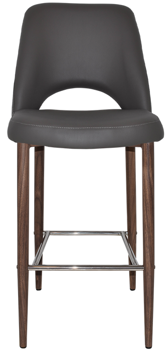 Stool Albury Side 750 Metal Light Walnut - Vinyl