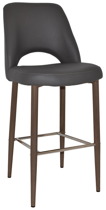 Stool Albury Side 750 Metal Light Walnut - Vinyl