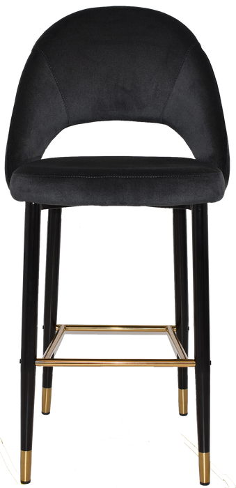 Stool Chevron 750 Metal Black Brass - Regis Charcoal