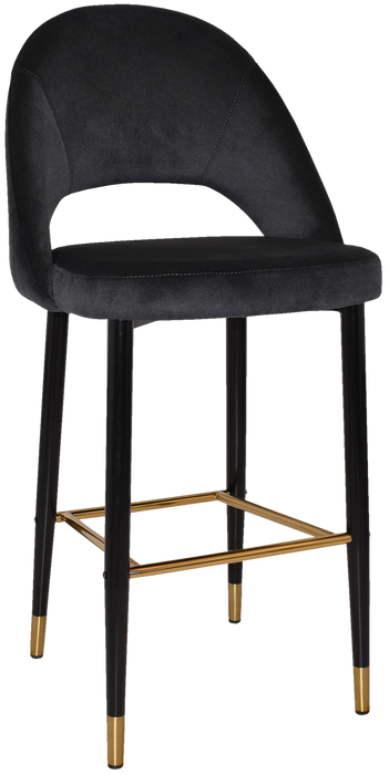 Stool Chevron 750 Metal Black Brass - Regis Charcoal