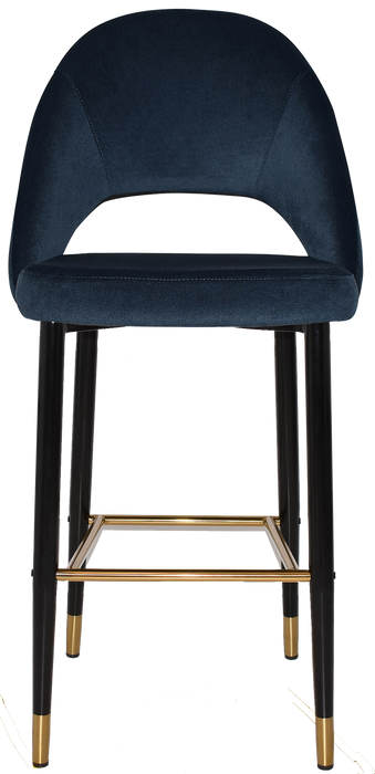 Stool Chevron 750 Metal Black Brass - Regis Navy